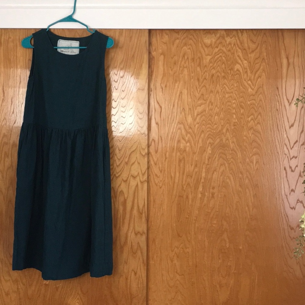 Emerald Linen Dress
